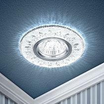 Светильник ЭРА DK LD9 SL/WH декор cо светодиодной подсветкой MR16, прозрачный (50/1400)