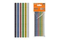 Клеевые стержни универсальные цветные с блестками, 7 мм x 100 мм, набор 6 шт, "Алмаз"  TDM
