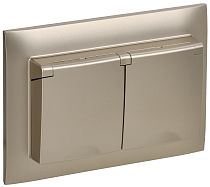 SKANDY Розетка 2-местная и крышкой 16А в сборе IP44 SK-R12Sh шампань IEK