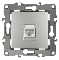 Розетка ЭРА 12 12-3107-03 RJ45 алюминий интернет