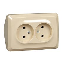 ЭТЮД открытая установка Кремовый Розетка двойная угловая без заземления 16А 250B Systeme Electric (Schneider Electric) ЭТЮД открытая установка Кремовый Розетка двойная угловая без заземления 16А 250B Systeme Electric (Schneider Electric)