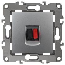 Розетка ЭРА 12 12-3111-03 алюминий аудио одинарная Розетка ЭРА 12 12-3111-03 алюминий аудио одинарная