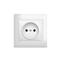 Розетка одноместная серия "Севиль" б/з, с/у, 16А, 220В, белая (еврослот) UNIVERSAL
