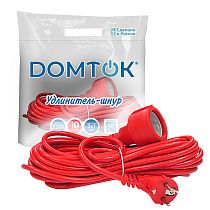Удлинитель-шнур "DOMTOK" ПВС 3*1, 2,2кВт, з/к 10м