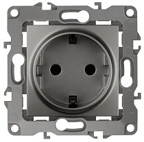 Розетка ЭРА 12 12-2102-12 16А 250В графит с заземлением со шторками