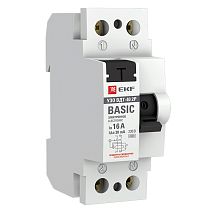 Устройство защитного отключения УЗО ВДТ-40 2P 16А/ 30мА (электронное) EKF Basic Устройство защитного отключения УЗО ВДТ-40 2P 16А/ 30мА (электронное) EKF Basic