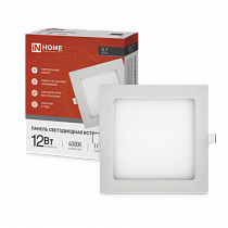 Панель светодиодная встраиваемая квадратная SLP 12Вт 230В 4000К 840Лм 171мм белая IP40 IN HOME