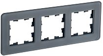 Рамка BRITE трехместная РУ-3-2-Бр стекло графит RE  IEK