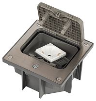 Люки ЭРА ОФИС 18-6002-03 IP66 Люк в бетон с розеткой, под шестигранник, серый