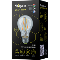 Лампа Navigator 80 554 NLL-F-A60-8-230-WWW-E27-WIFI Лампа Navigator 80 554 NLL-F-A60-8-230-WWW-E27-WIFI