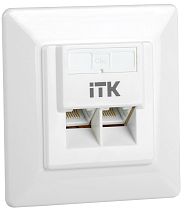 ITK Внутренняя инф. розетка RJ45 кат. 5Е UTP 2 порта IEK