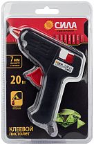 Клеевой термопистолет СИЛА SGG20-01 20Вт под стержень 7 мм в комплекте 7мм х 10cм 2 шт