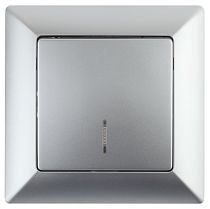 Выключатель ЭРА Intro Solo 4-102-03 IP20 10А 250В алюминий одноклавишный с подсветкой