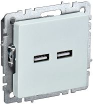 Розетка BRITE USB A+A 5В 3,1А РЮ10-1-БрЖ жемчуг  IEK