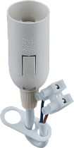 Патрон электрический Navigator NLH-P-F-WH-E14-TB пластиковый белый с с клеммной колодкой на проводе