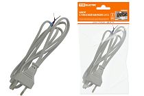 Шнур с плоской вилкой ШУ02 ШВВП 2х0,75мм2 1,7 м. серебр. металлик  TDM Шнур с плоской вилкой ШУ02 ШВВП 2х0,75мм2 1,7 м. серебр. металлик  TDM