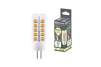 Лампа светодиодная G4-3 Вт-AC/DC 12 В-3000 К, SMD, 16x43 мм  TDM Лампа светодиодная G4-3 Вт-AC/DC 12 В-3000 К, SMD, 16x43 мм  TDM