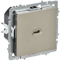 BRITE Розетка USB C 65Вт высокоскоростная зарядка РЮ12-1-БрШ шампань IEK