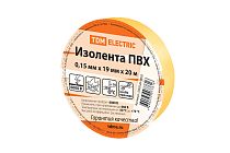 Изолента ПВХ 0,15х19мм Желтая 20м  TDM