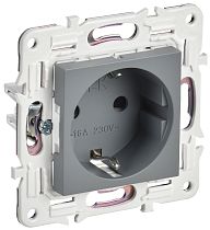SKANDY Розетка с заземлением с защитными шторками 16А с USB C 18Вт SK-R17Gr серый IEK