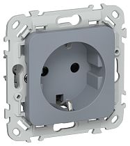 FLITE Розетка с заземлением с защитными шторками безвинтовое крепление 16А РСш11-1-ФлМ маренго IEK