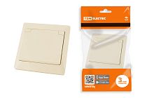 Розетка 2П+З с защ. шт. и крышкой 16А 250В IP44 сл. кость "Ильмень"  TDM