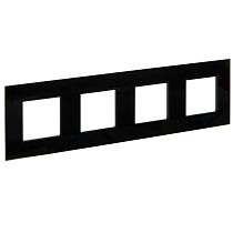 SKANDY Рамка 4-местная SK-F24Bl стекло черный IEK