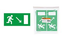 Знак "Направление к эвакуационному выходу направо вниз" 200х100мм  TDM