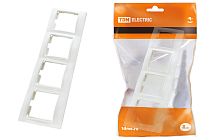 Рамка 4-х постовая горизонтальная белая "Таймыр"  TDM