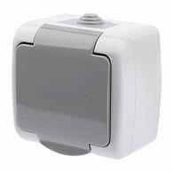 Розетка Intro Atlantic 5-202-03 с заземлением со шторками 2P+E Schuko, 16А-250В, IP54, открытой уста Розетка Intro Atlantic 5-202-03 с заземлением со шторками 2P+E Schuko, 16А-250В, IP54, открытой уста