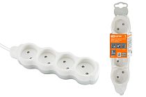 Удлинитель бытовой  "Люкс" УЛ4 4 гнезда, 10м, б/з, с з/ш, ПВС 2х0,75 мм2  10А/250В бело-серый  TDM Удлинитель бытовой  "Люкс" УЛ4 4 гнезда, 10м, б/з, с з/ш, ПВС 2х0,75 мм2  10А/250В бело-серый  TDM