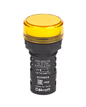 Лампа коммутационная ADDS D22 LED желтая 220В AC ЛK-22 IP55