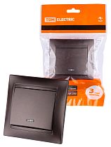 Выключатель 1 кл. с подсветкой 10А шоколад "Лама"  TDM