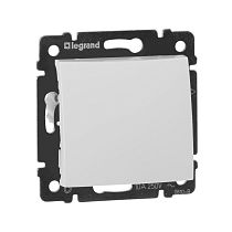 VALENA Выключатель 1-клавишный самовозвартный 10А схема 1P безвинтовое крепление белый