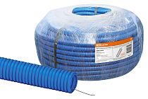 Труба гофрированная ПНД d 20 с зондом (100 м) легкая синяя  TDM