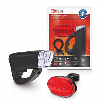 Фонарь велосипедный BL 02 5LED с задним фонарем 3AA 2 режима с кронштейном ЧЕРНЫЙ IN HOME