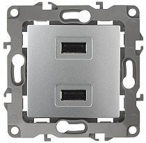 Розетка USB ЭРА 12 12-4110-03 5В 2100мА алюминий