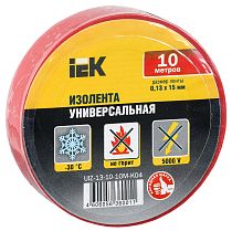 Изолента ПВХ 0,13х15 мм красная 10 метров IEK Изолента ПВХ 0,13х15 мм красная 10 метров IEK