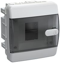 UNION Compact Корпус пластиковый ЩРВ-П-4 IP41 черная прозрачная дверь  IEK