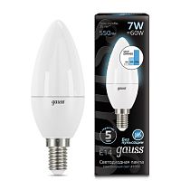 Лампа светодиодная Gauss Свеча E14 7Вт 550lm 4100К step diммable