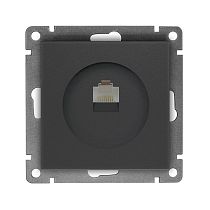 Розетка компьютерная одноместная UNIVERSAL серия "Афина" скрытой установки, 1А, RJ45, графит (еврослот)