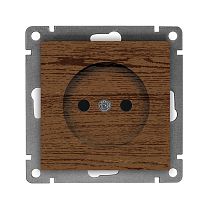 Розетка одноместная UNIVERSAL серия "Афина" без заземления, скрытой установки, 16А, 220В, венге (еврослот)