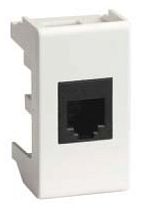 Тел.роз. RJ12, 6P6C, Viva, белая, 1мод DKC