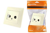 Розетка TV ("мама") + SAT (F-разъем) 0-2400МГц сл. кость "Лама"  TDM