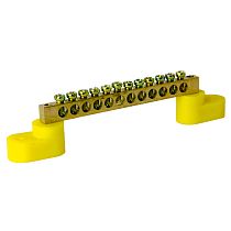 Шина нулевая TS-0609B 6х9 12 отв. на угловых изоляторах жел.  ЭНЕРГИЯ