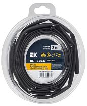 Трубка термоусадочная ТТУ нг-LS 5/2,5 черная (2м/упак) IEK Трубка термоусадочная ТТУ нг-LS 5/2,5 черная (2м/упак) IEK