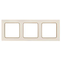 Стокгольм Рамка 3-местная белая с линией цвета шампань EKF PROxima