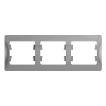 Glossa Алюминий Рамка 3 постовая, горизонтальная Systeme Electric (Schneider Electric)