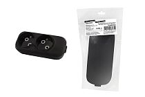 Колодка розеточная 2 гнезда 2П б/з 10А 250В черная серии "Народная" TDM