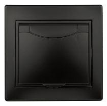 Розетка ЭРА Intro Plano 1-203-05 16А 250В антрацит с заземлением с крышкой